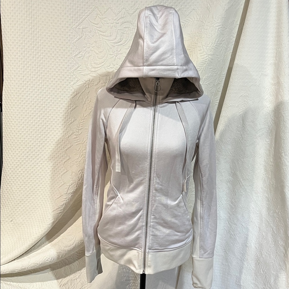 Athleta Triumph Luxe Shine zip-up fleece lined Jacket, size small